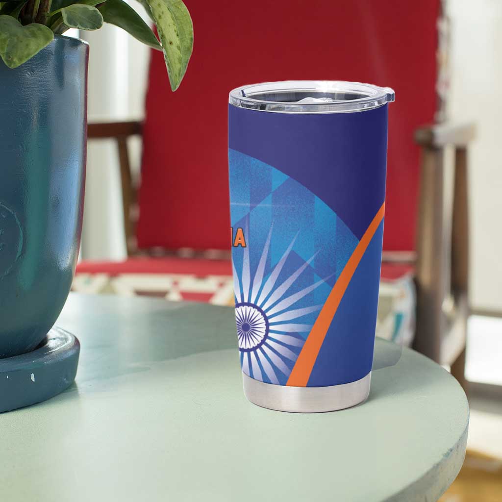Australia And India Cricket Tumbler Cup Ashoka Chakra With Aboriginal - Wonder Print Shop
