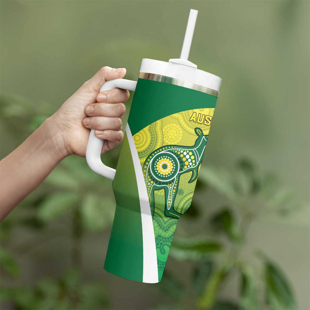 Australia And India Cricket Tumbler With Handle Ashoka Chakra With Aboriginal - Wonder Print Shop