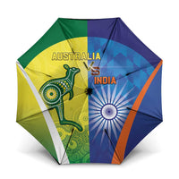 Australia And India Cricket Umbrella Ashoka Chakra With Aboriginal - Wonder Print Shop