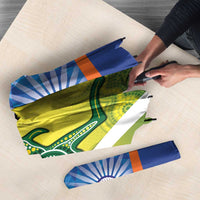 Australia And India Cricket Umbrella Ashoka Chakra With Aboriginal - Wonder Print Shop