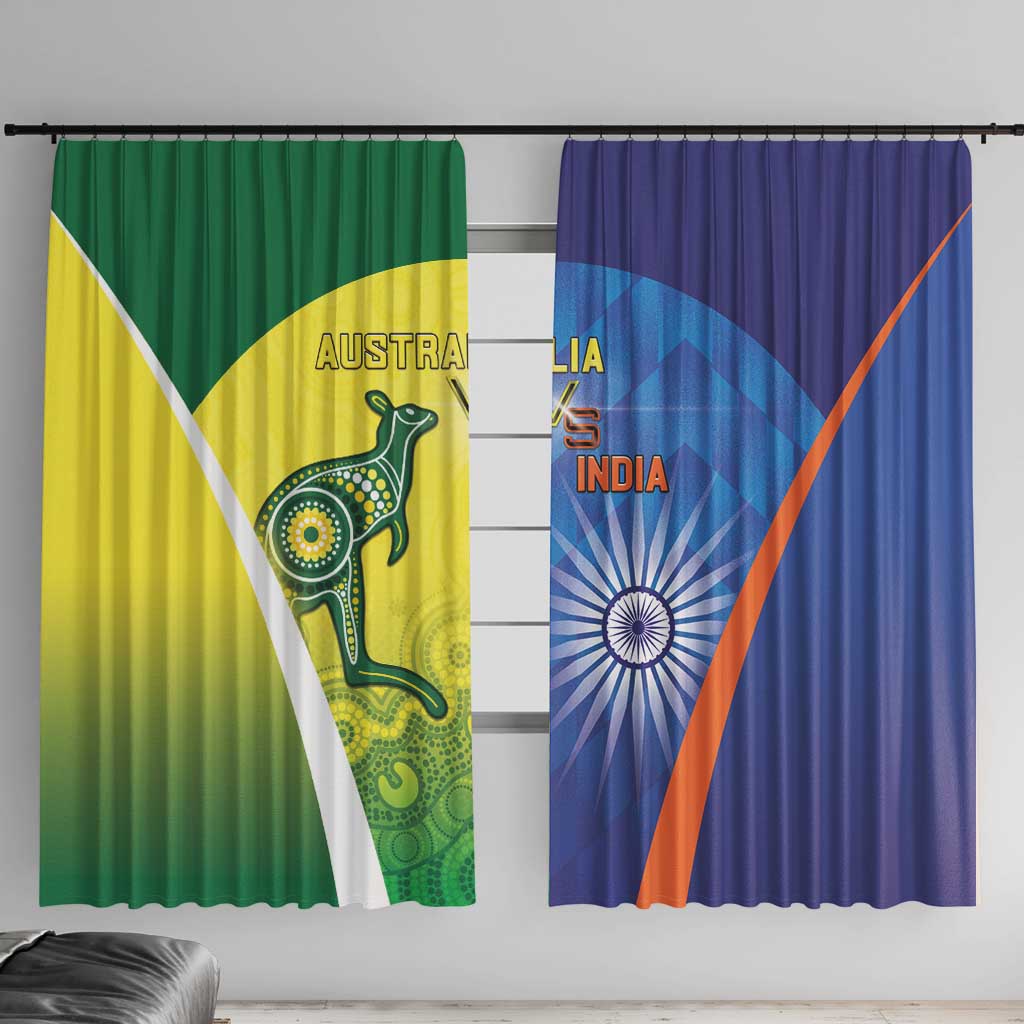 Australia And India Cricket Window Curtain Ashoka Chakra With Aboriginal - Wonder Print Shop