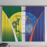 Australia And India Cricket Window Curtain Ashoka Chakra With Aboriginal - Wonder Print Shop
