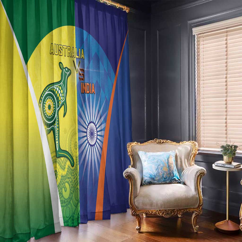 Australia And India Cricket Window Curtain Ashoka Chakra With Aboriginal - Wonder Print Shop