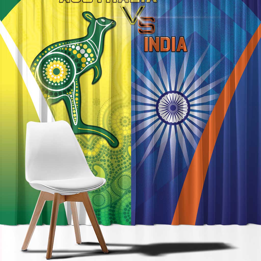 Australia And India Cricket Window Curtain Ashoka Chakra With Aboriginal - Wonder Print Shop
