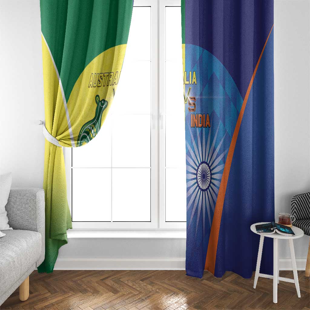 Australia And India Cricket Window Curtain Ashoka Chakra With Aboriginal - Wonder Print Shop