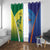 Australia And India Cricket Window Curtain Ashoka Chakra With Aboriginal - Wonder Print Shop