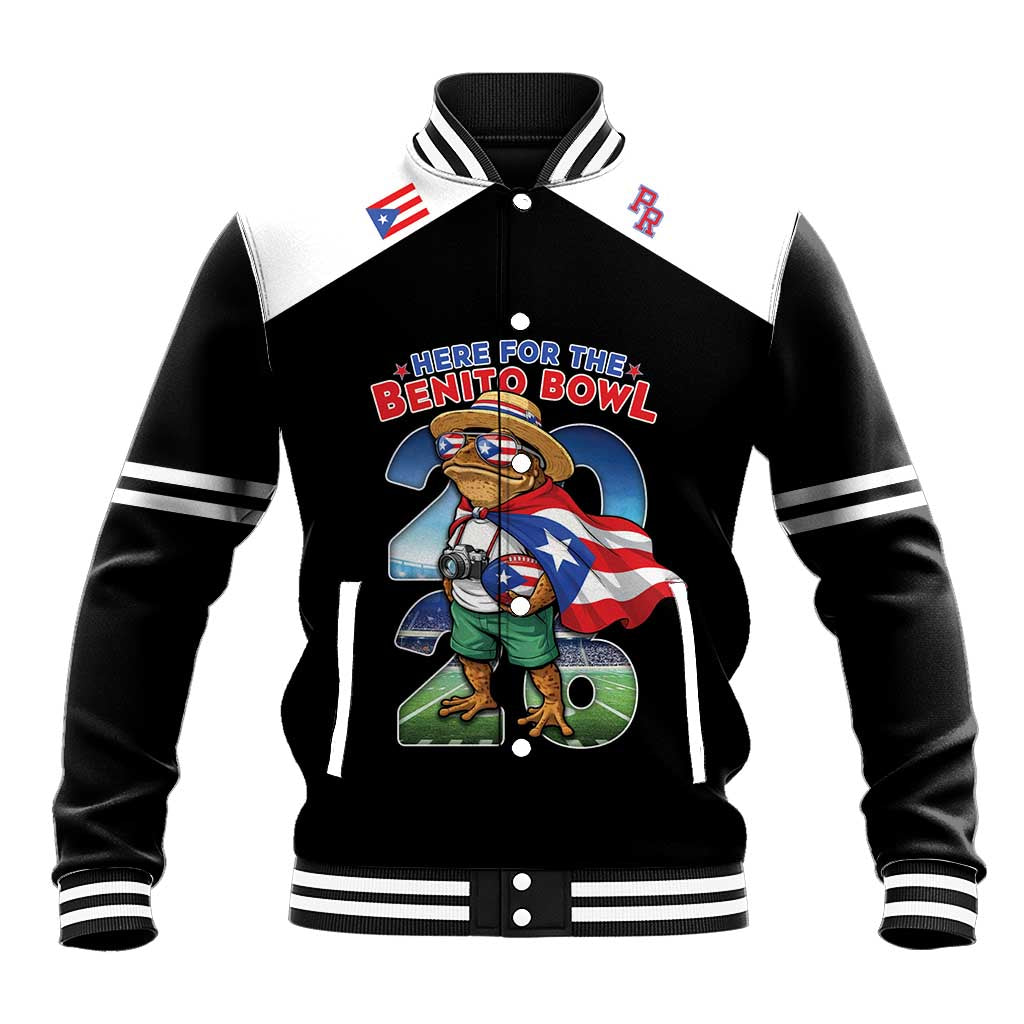 Custom Puerto Rico Coqui Frog Baseball Jacket Here For The Benito Bowl