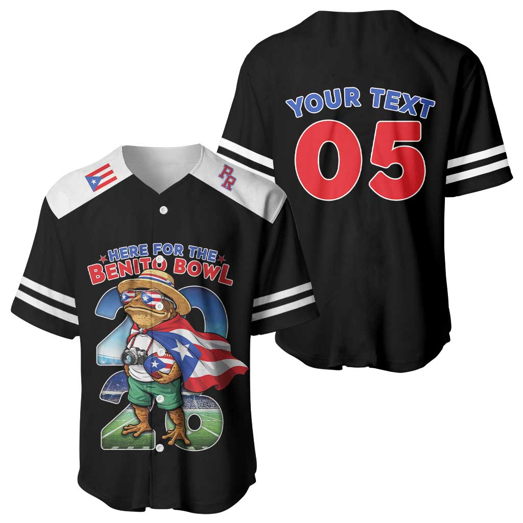 Custom Puerto Rico Coqui Frog Baseball Jersey Here For The Benito Bowl