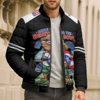 Custom Puerto Rico Coqui Frog Bomber Puffer Jacket Here For The Benito Bowl