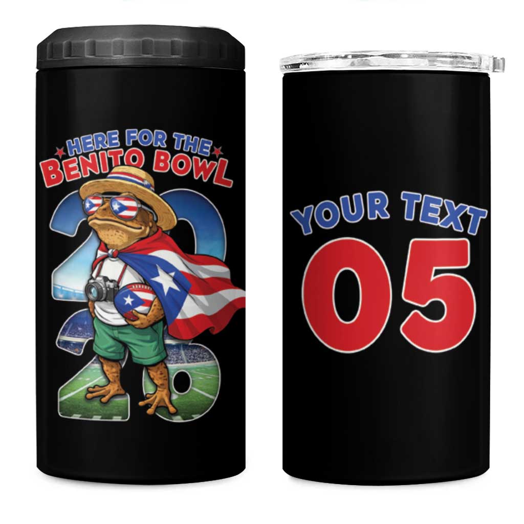 Custom Puerto Rico Coqui Frog 4 in 1 Can Cooler Tumbler Here For The Benito Bowl
