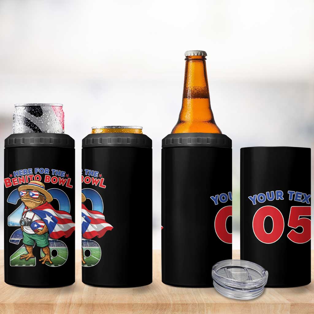 Custom Puerto Rico Coqui Frog 4 in 1 Can Cooler Tumbler Here For The Benito Bowl