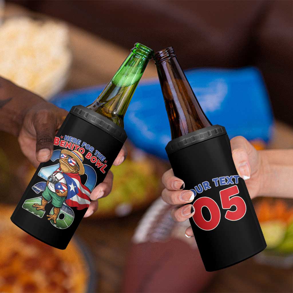 Custom Puerto Rico Coqui Frog 4 in 1 Can Cooler Tumbler Here For The Benito Bowl