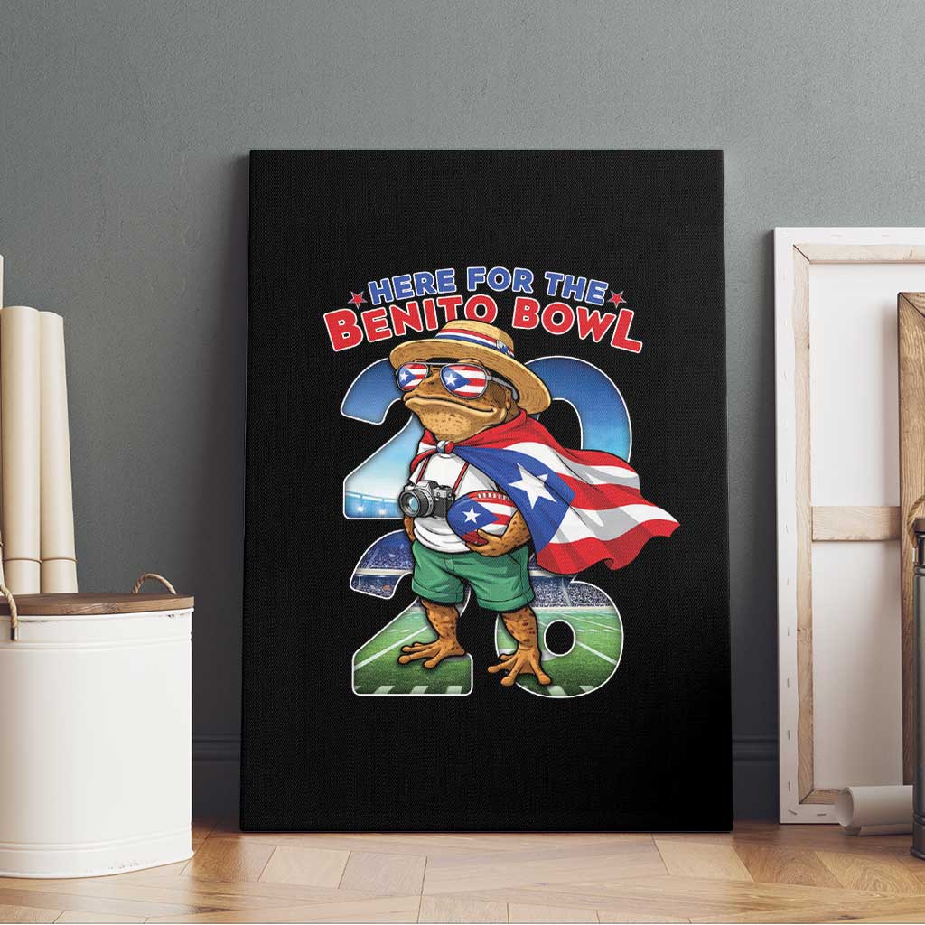 Puerto Rico Coqui Frog Canvas Wall Art Here For The Benito Bowl