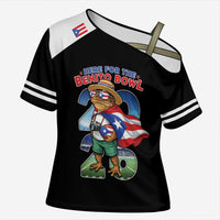Custom Puerto Rico Coqui Frog Cross Shoulder Shirt Here For The Benito Bowl