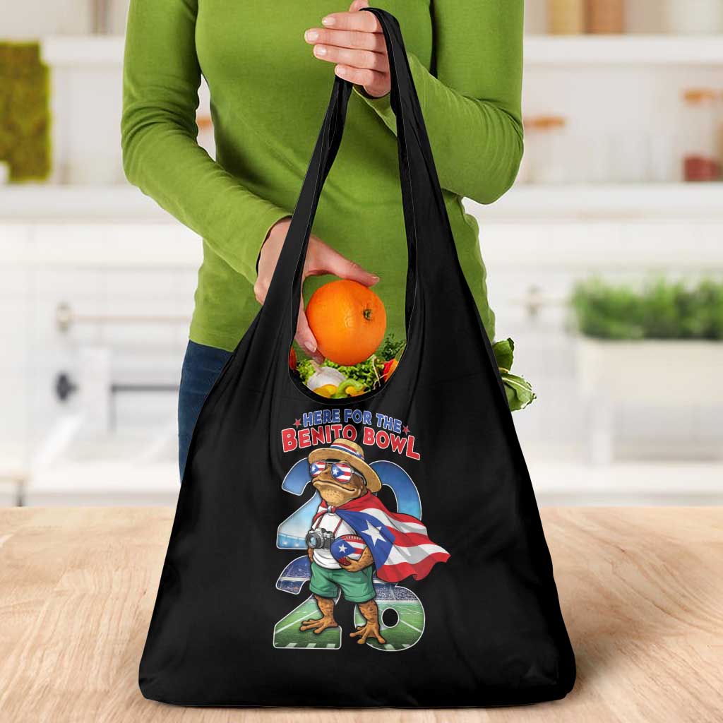 Puerto Rico Coqui Frog Grocery Bag Here For The Benito Bowl
