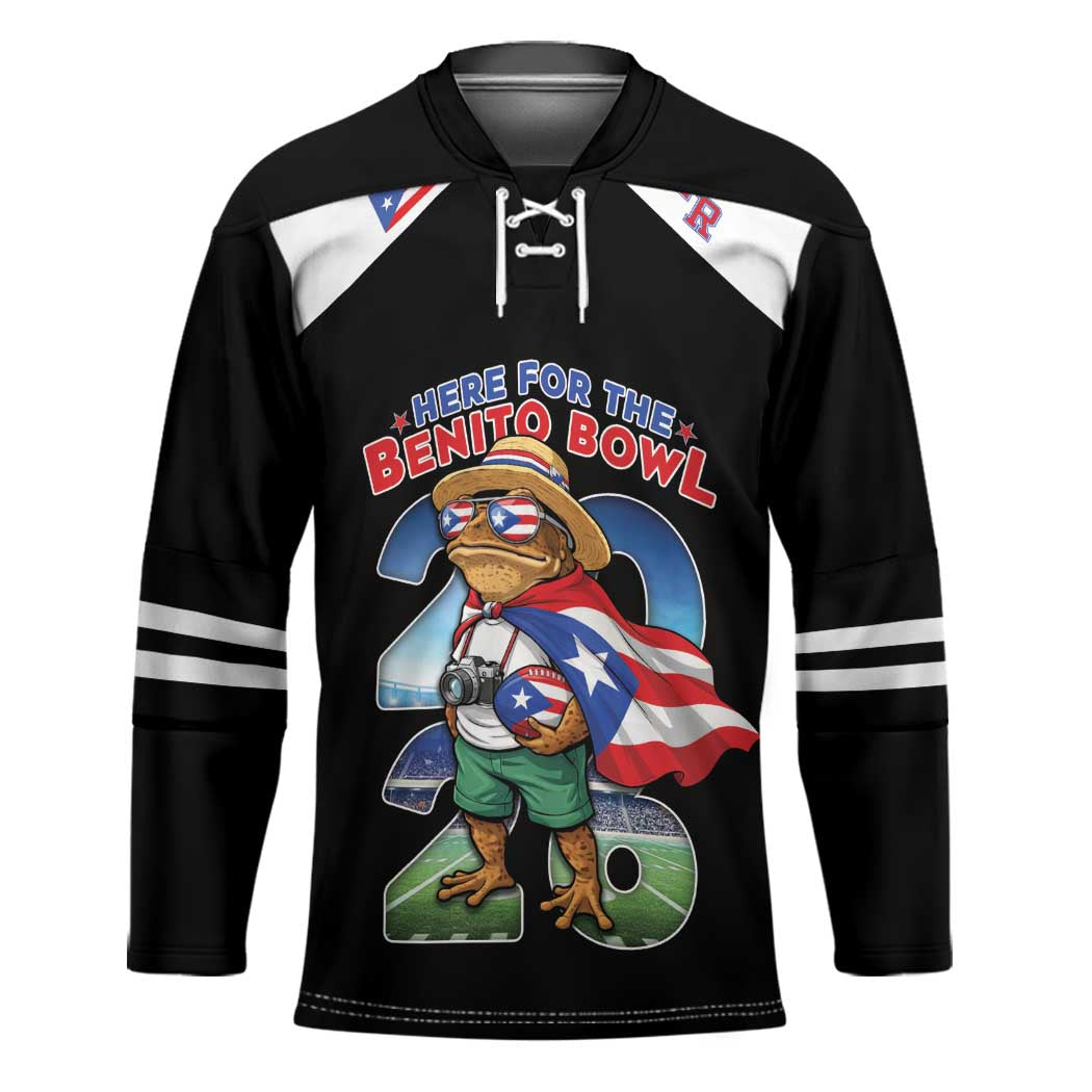 Custom Puerto Rico Coqui Frog Hockey Jersey Here For The Benito Bowl