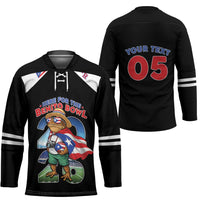 Custom Puerto Rico Coqui Frog Hockey Jersey Here For The Benito Bowl