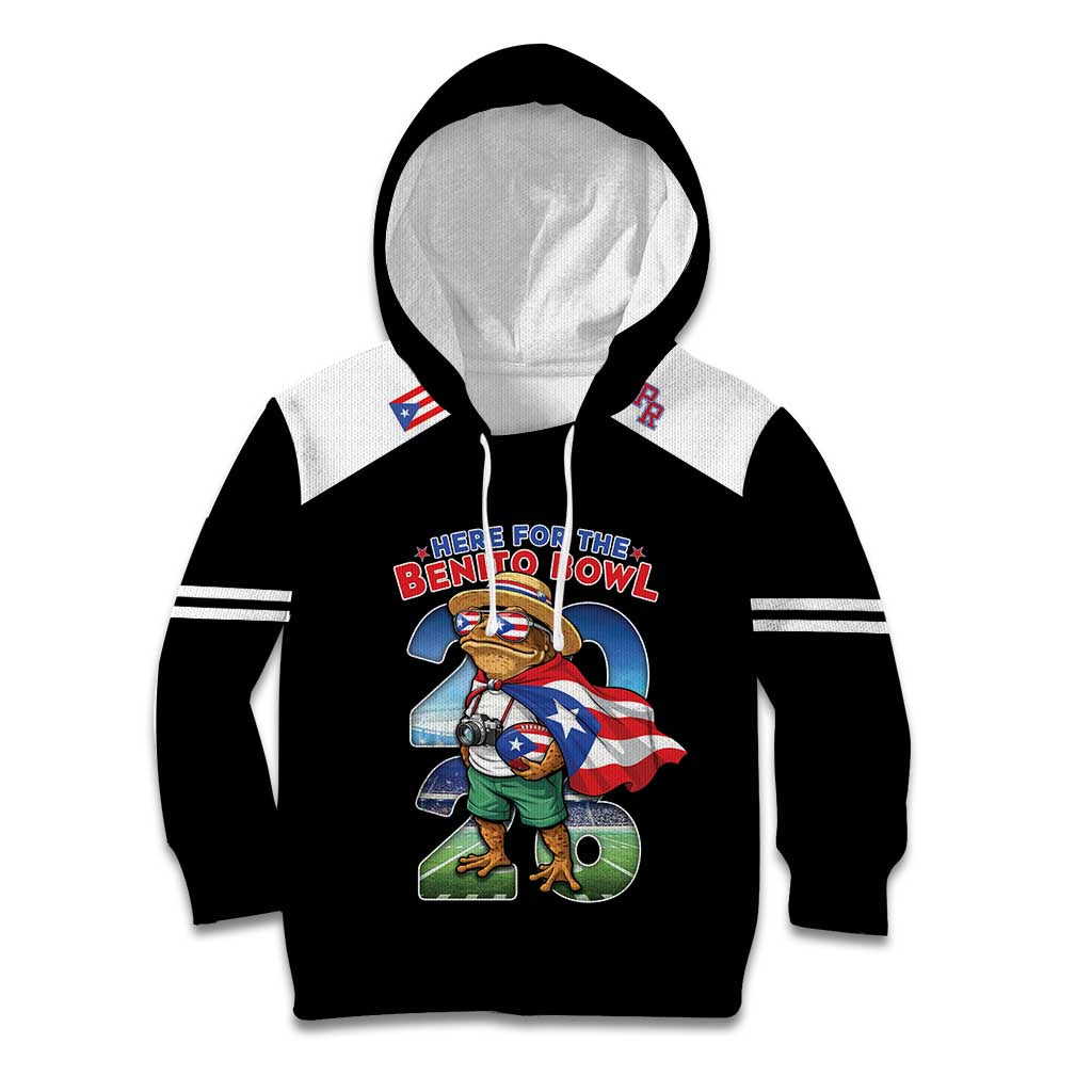 Custom Puerto Rico Coqui Frog Kid Hoodie Here For The Benito Bowl