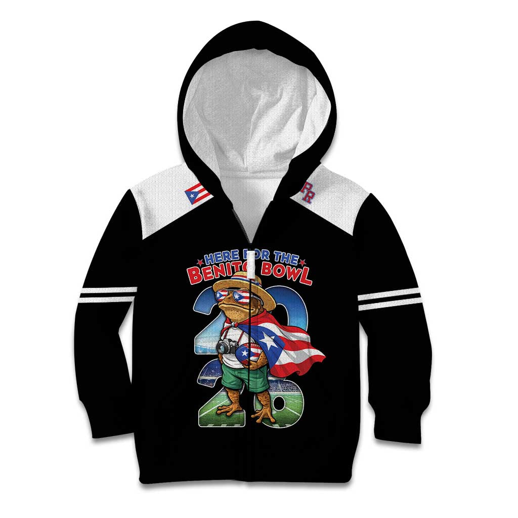 Custom Puerto Rico Coqui Frog Kid Hoodie Here For The Benito Bowl