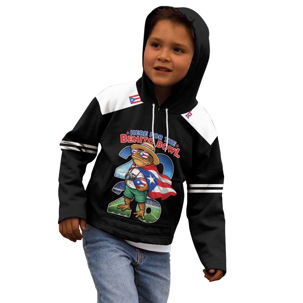 Custom Puerto Rico Coqui Frog Kid Hoodie Here For The Benito Bowl