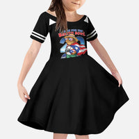 Custom Puerto Rico Coqui Frog Kid Short Sleeve Dress Here For The Benito Bowl