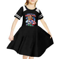 Custom Puerto Rico Coqui Frog Kid Short Sleeve Dress Here For The Benito Bowl