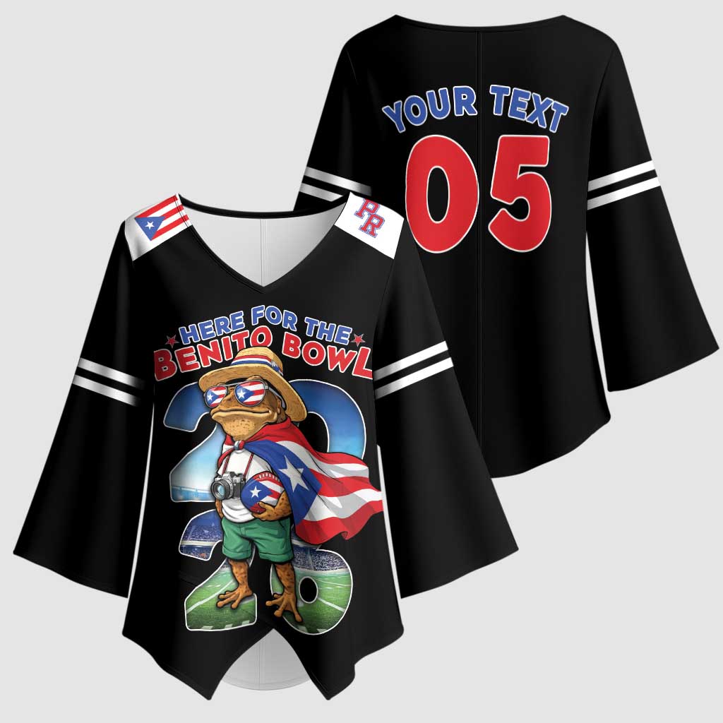 Custom Puerto Rico Coqui Frog Kimono Sleeve Blouse Here For The Benito Bowl