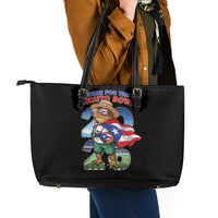 Puerto Rico Coqui Frog Leather Tote Bag Here For The Benito Bowl