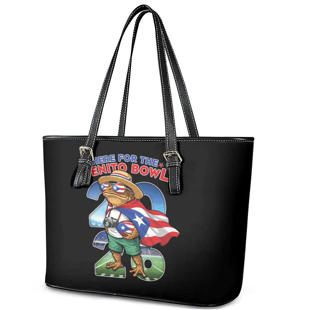 Puerto Rico Coqui Frog Leather Tote Bag Here For The Benito Bowl