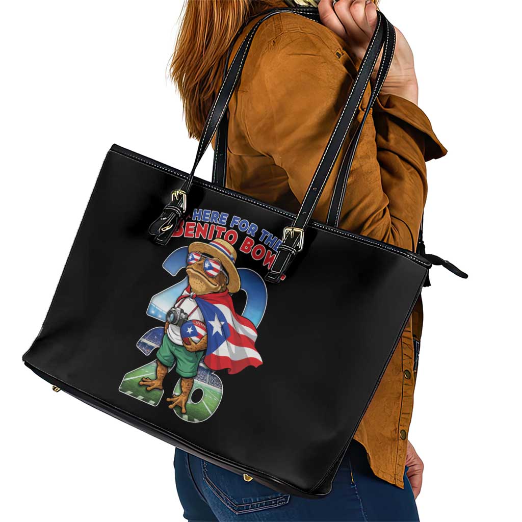 Puerto Rico Coqui Frog Leather Tote Bag Here For The Benito Bowl