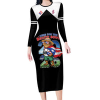 Custom Puerto Rico Coqui Frog Long Sleeve Bodycon Dress Here For The Benito Bowl
