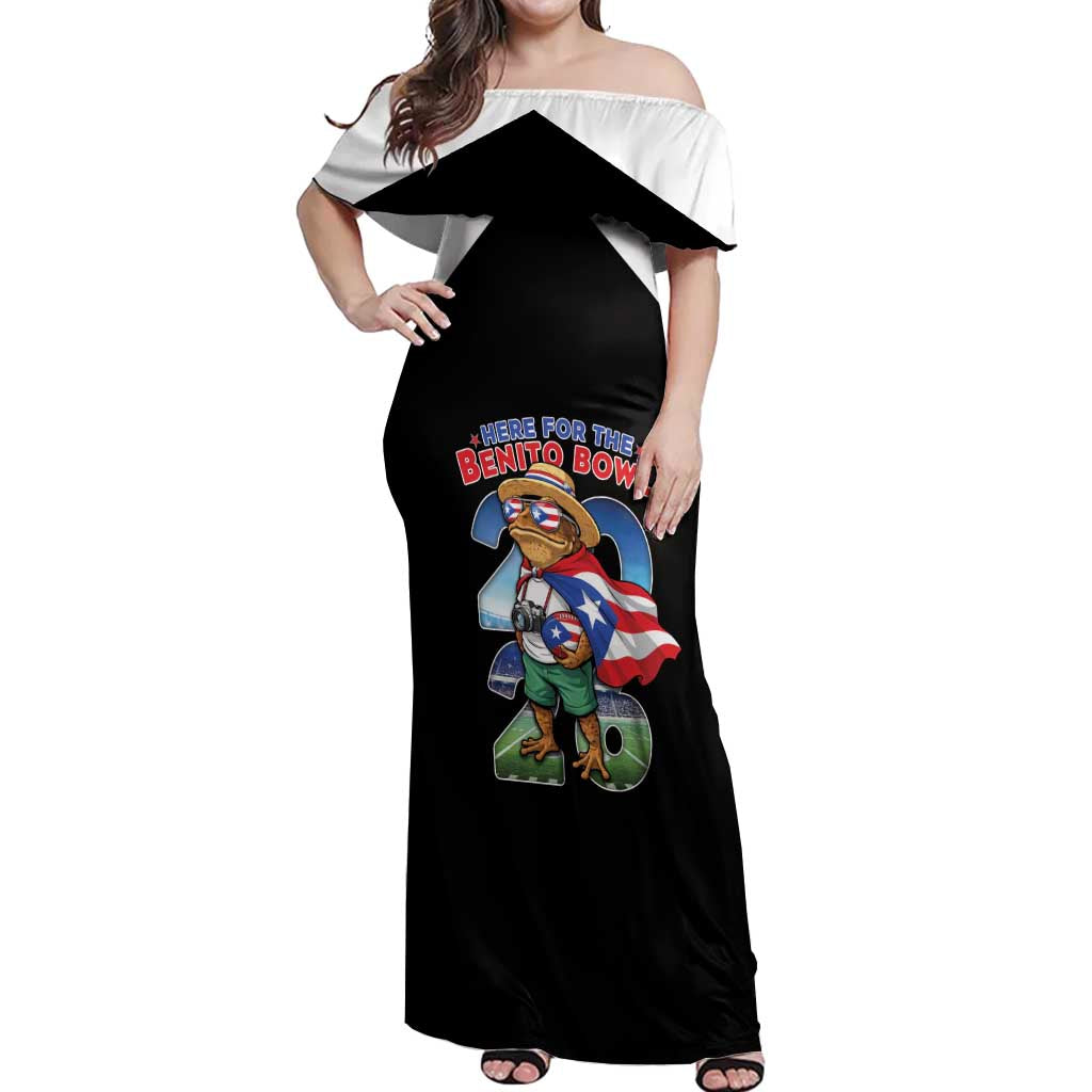 Custom Puerto Rico Coqui Frog Off Shoulder Maxi Dress Here For The Benito Bowl