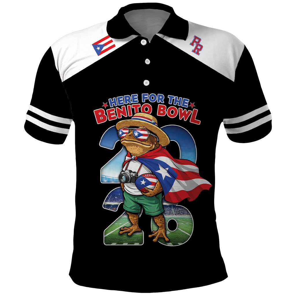 Custom Puerto Rico Coqui Frog Polo Shirt Here For The Benito Bowl