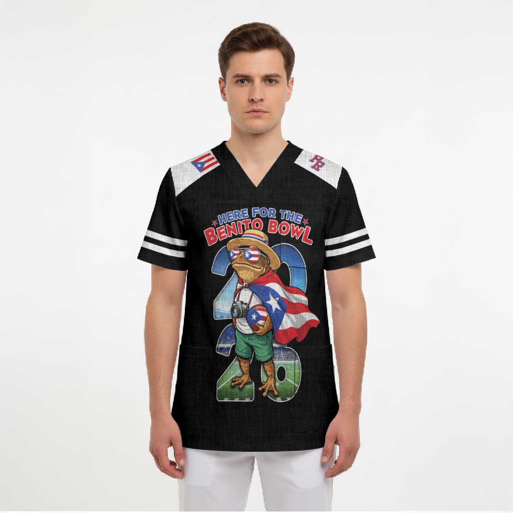 Custom Puerto Rico Coqui Frog Scrub Top Here For The Benito Bowl
