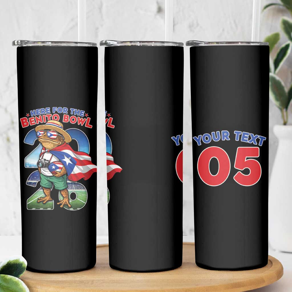 Custom Puerto Rico Coqui Frog Skinny Tumbler Here For The Benito Bowl