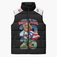 Custom Puerto Rico Coqui Frog Sleeveless Puffer Jacket Here For The Benito Bowl