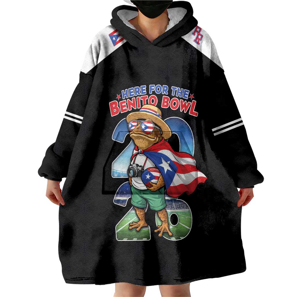 Custom Puerto Rico Coqui Frog Wearable Blanket Hoodie Here For The Benito Bowl