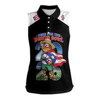 Custom Puerto Rico Coqui Frog Women Sleeveless Polo Shirt Here For The Benito Bowl