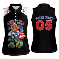 Custom Puerto Rico Coqui Frog Women Sleeveless Polo Shirt Here For The Benito Bowl