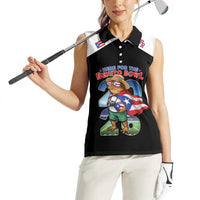 Custom Puerto Rico Coqui Frog Women Sleeveless Polo Shirt Here For The Benito Bowl