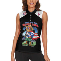 Custom Puerto Rico Coqui Frog Women Sleeveless Polo Shirt Here For The Benito Bowl