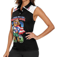 Custom Puerto Rico Coqui Frog Women Sleeveless Polo Shirt Here For The Benito Bowl
