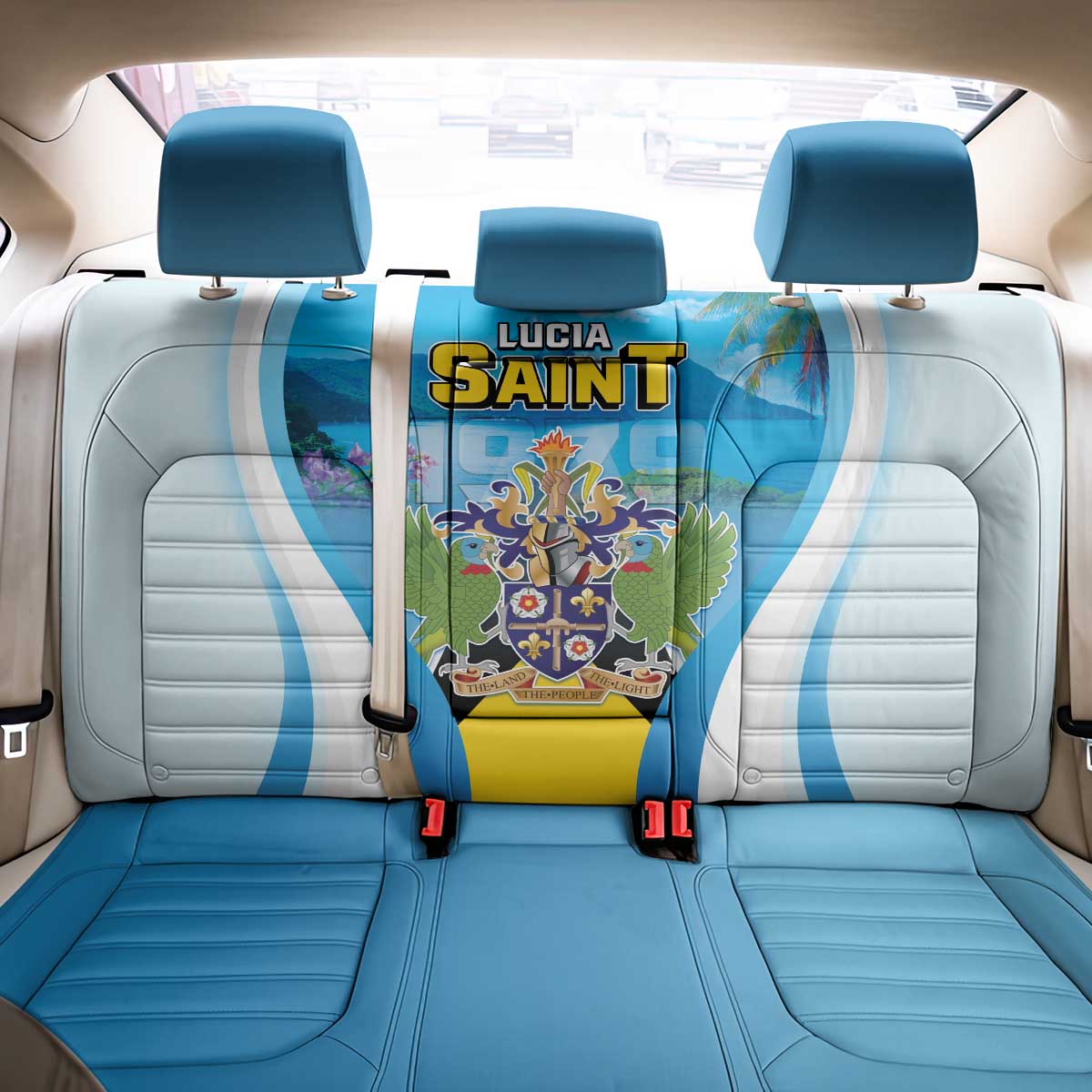 Saint Lucia 1979 Back Car Seat Cover Happy Independence Day