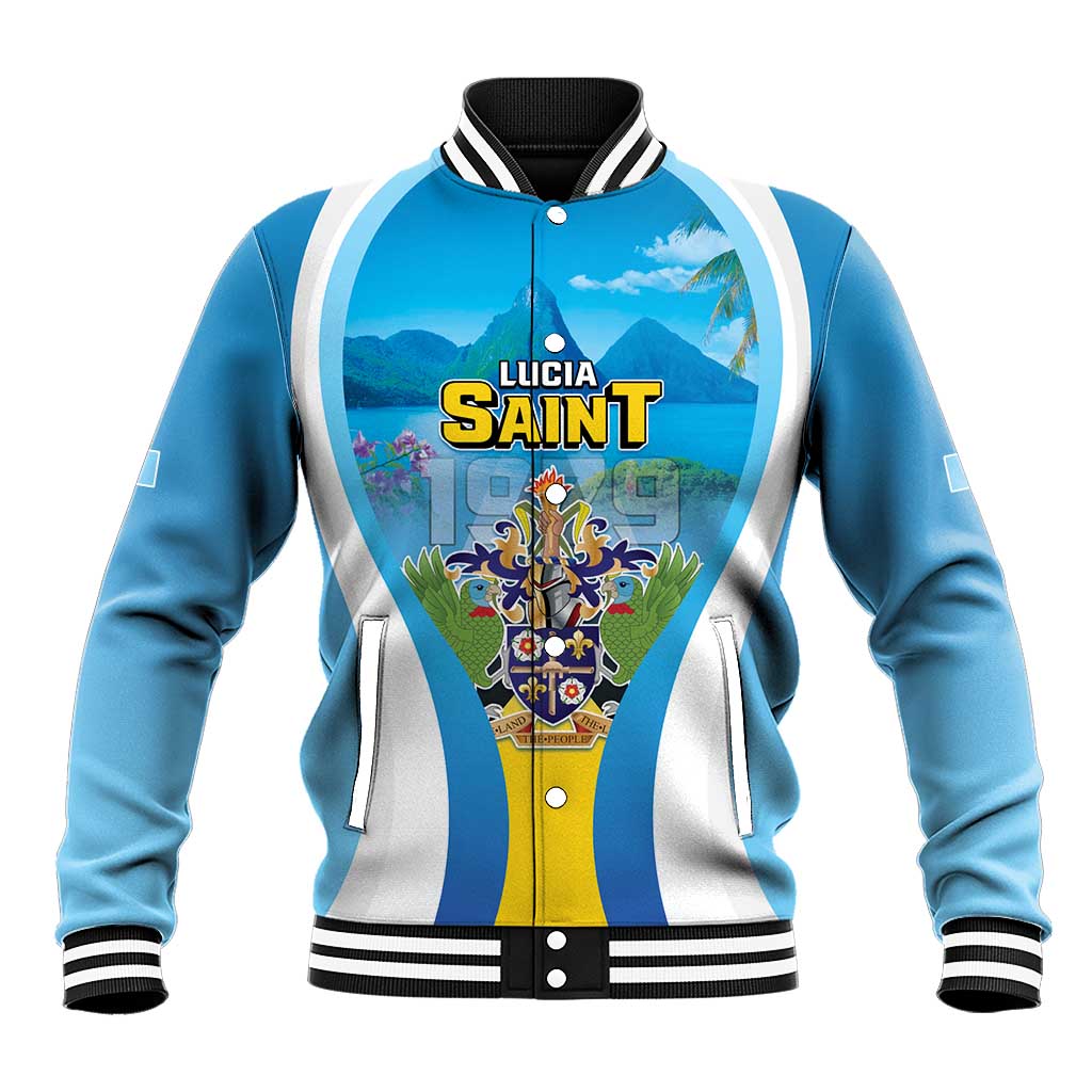 Personalized Saint Lucia 1979 Baseball Jacket Happy Independence Day
