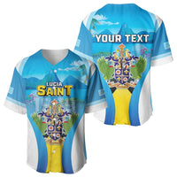 Personalized Saint Lucia 1979 Baseball Jersey Happy Independence Day