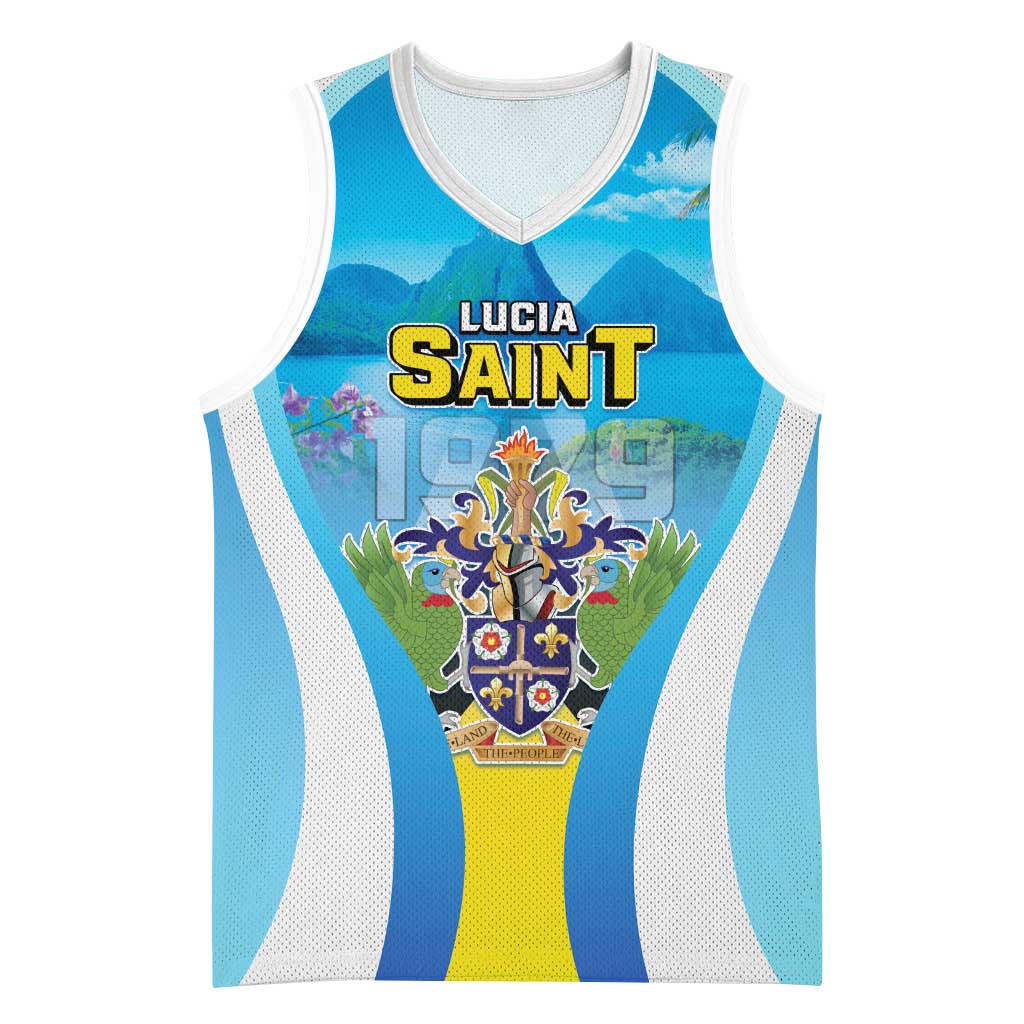 Personalized Saint Lucia 1979 Basketball Jersey Happy Independence Day