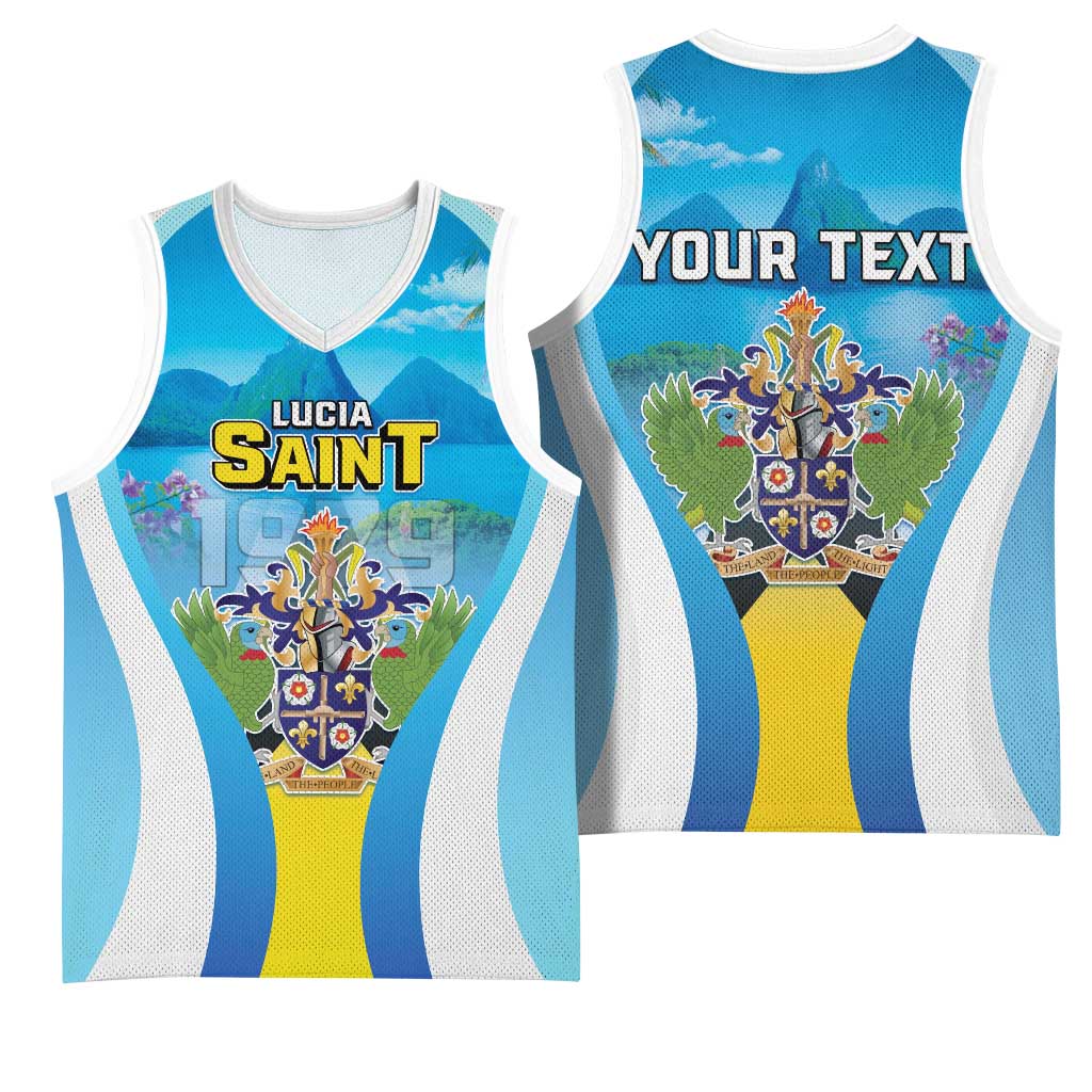 Personalized Saint Lucia 1979 Basketball Jersey Happy Independence Day