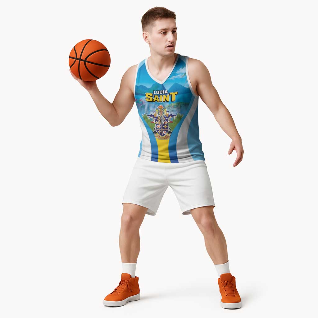 Personalized Saint Lucia 1979 Basketball Jersey Happy Independence Day