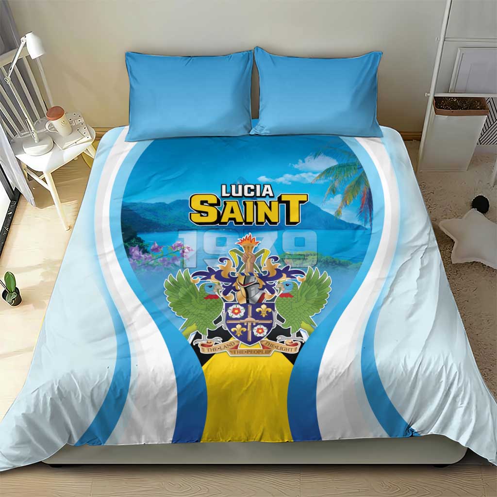 Saint Lucia 1979 Bedding Set Happy Independence Day