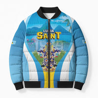 Personalized Saint Lucia 1979 Bomber Puffer Jacket Happy Independence Day